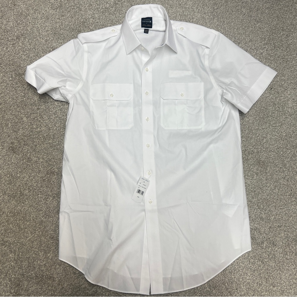 Brooks Brothers Pilot Shirt Mens 16H United Airlines Dress Shirt Performance NWT
